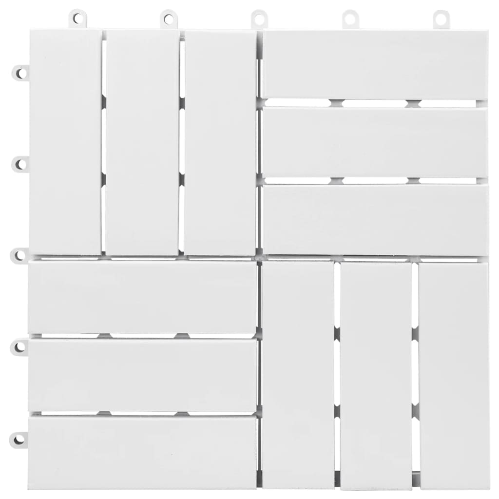VidaXL Terrastegels 10 st 30x30 cm massief acaciahout wit