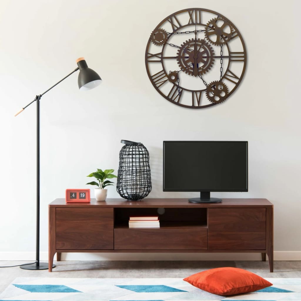 VidaXL Wandklok 80 cm metaal bruin
