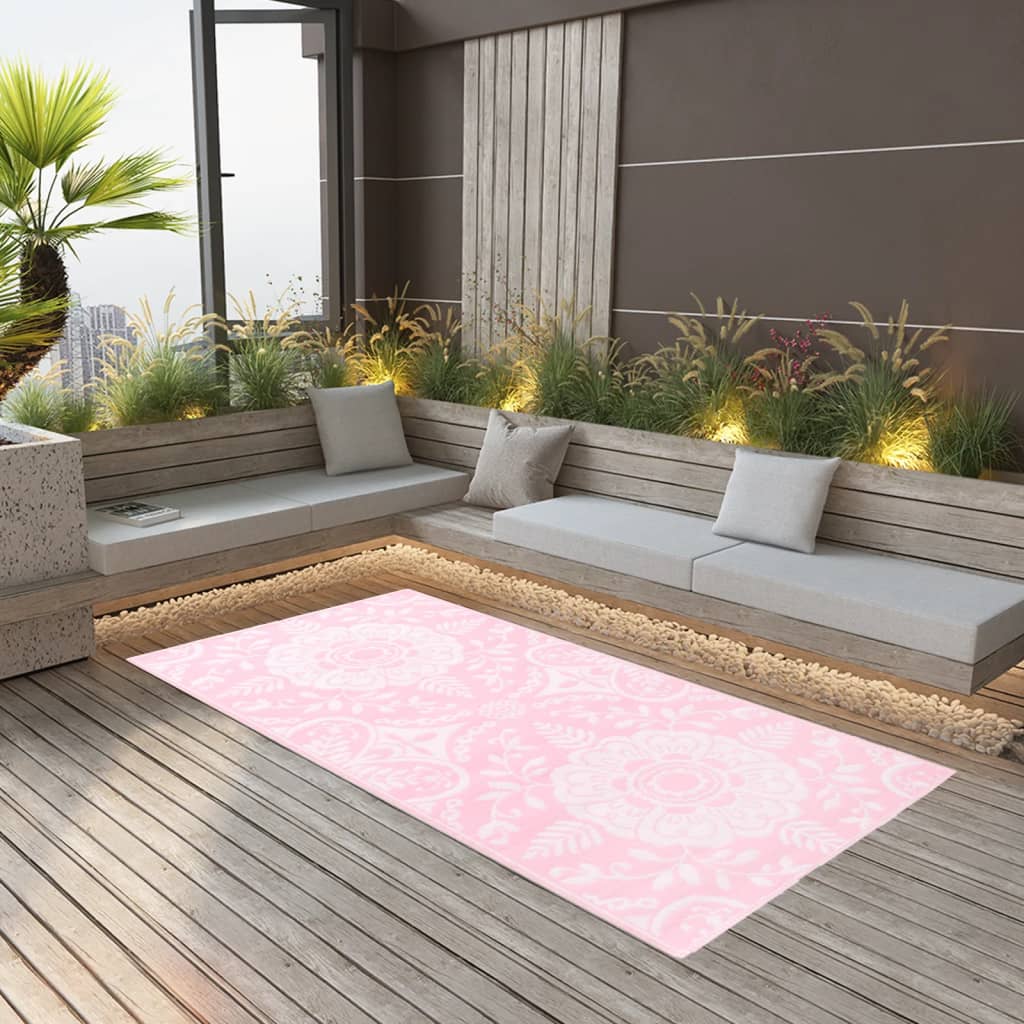 Vidaxl buitenkleed arakil 120x180 cm pp roze
