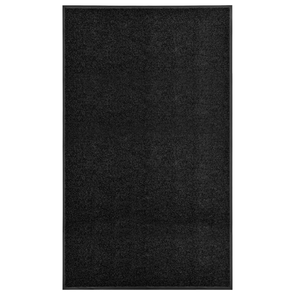 Vidaxl deurmat wasbaar 90x150 cm zwart