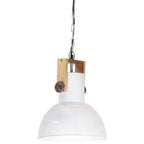 VidaXL Hanglamp industrieel rond 25 W E27 32 cm mangohout wit