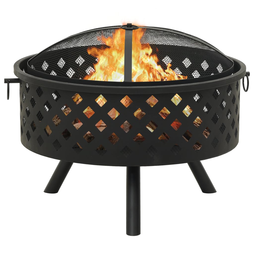 VidaXL Vuurplaats met pook XXL 68 cm staal