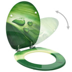 Vidaxl toiletbrillen met deksel 2 st waterdruppel mdf groen