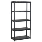 Vidaxl opbergrek 5-laags 85x40x185 cm kunststof zwart