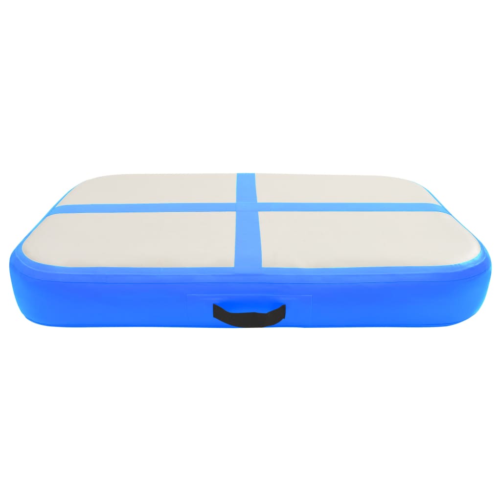 Vidaxl gymnastiekmat met pomp opblaasbaar 60x100x10 cm pvc blauw