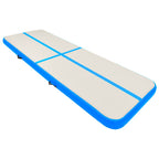 Vidaxl gymnastiekmat met pomp opblaasbaar 500x100x20 cm pvc blauw