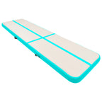 Vidaxl gymnastiekmat met pomp opblaasbaar 800x100x20 cm pvc groen