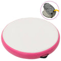 Vidaxl gymnastiekmat met pomp opblaasbaar 100x100x15 cm pvc roze