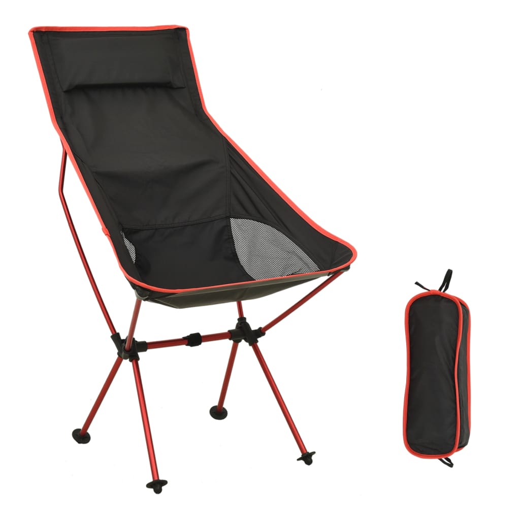 VidaXL Campingstoel inklapbaar PVC en aluminium zwart