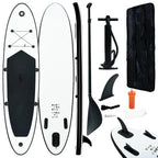 Vidaxl stand up paddleboardset opblaasbaar zwart en wit