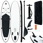 Vidaxl stand up paddleboardset opblaasbaar zwart en wit