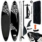 Vidaxl stand up paddleboardset opblaasbaar 366x76x15 cm zwart