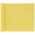 VidaXL Balkonscherm 75x300 cm HDPE geel en wit