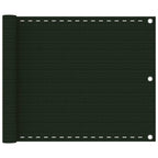 Vidaxl balkonscherm 75x300 cm hdpe donkergroen