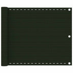 Vidaxl balkonscherm 75x500 cm hdpe donkergroen