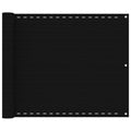 VidaXL Balkonscherm 75x300 cm HDPE zwart