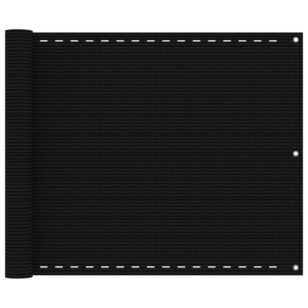 VidaXL Balkonscherm 75x300 cm HDPE zwart