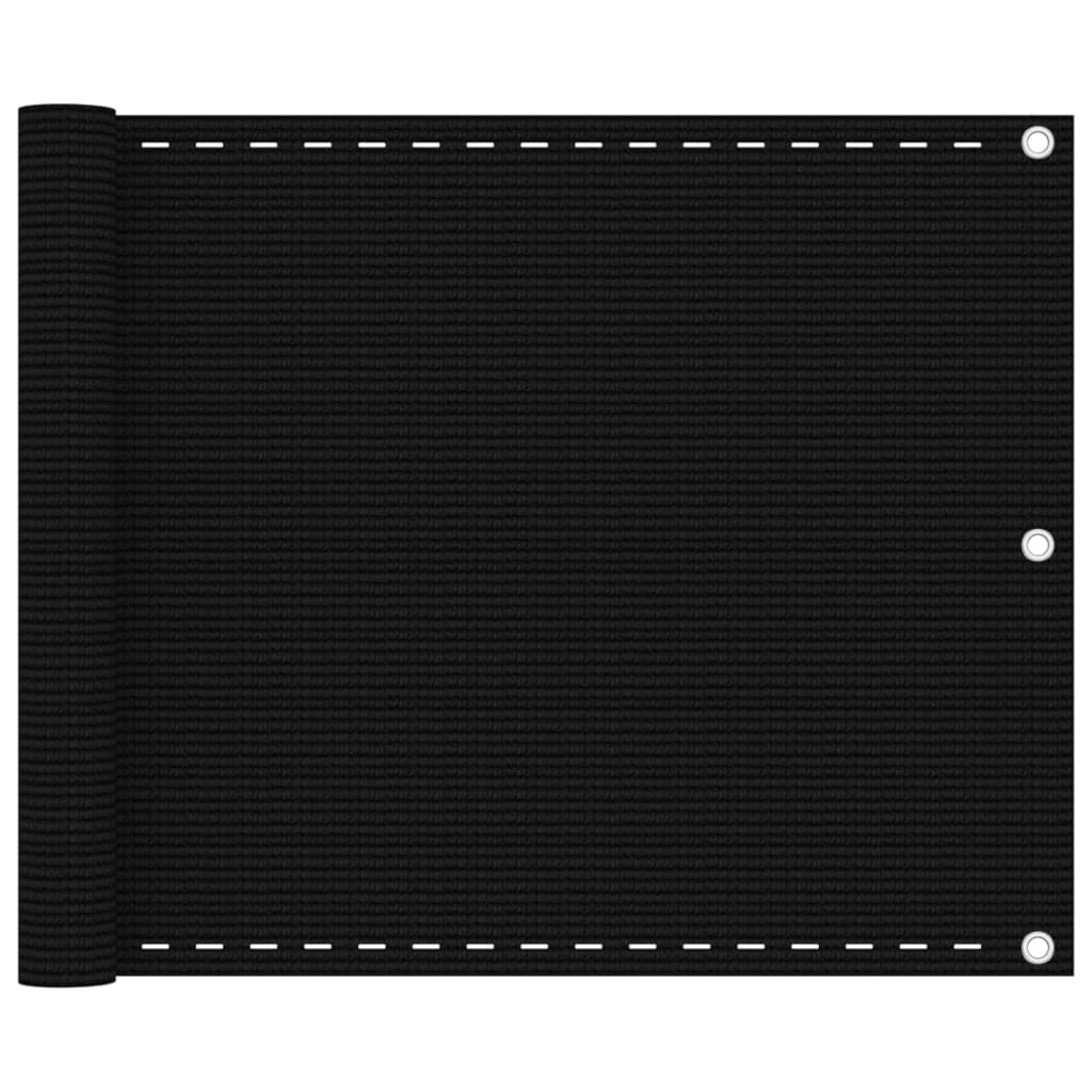 Vidaxl balkonscherm 75x600 cm hdpe zwart