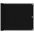 Vidaxl balkonscherm 75x600 cm hdpe zwart