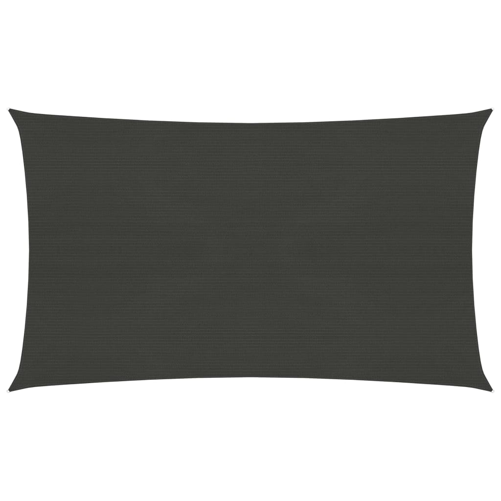 VidaXL Zonnezeil 160 g/m² 3x6 m HDPE antracietkleurig