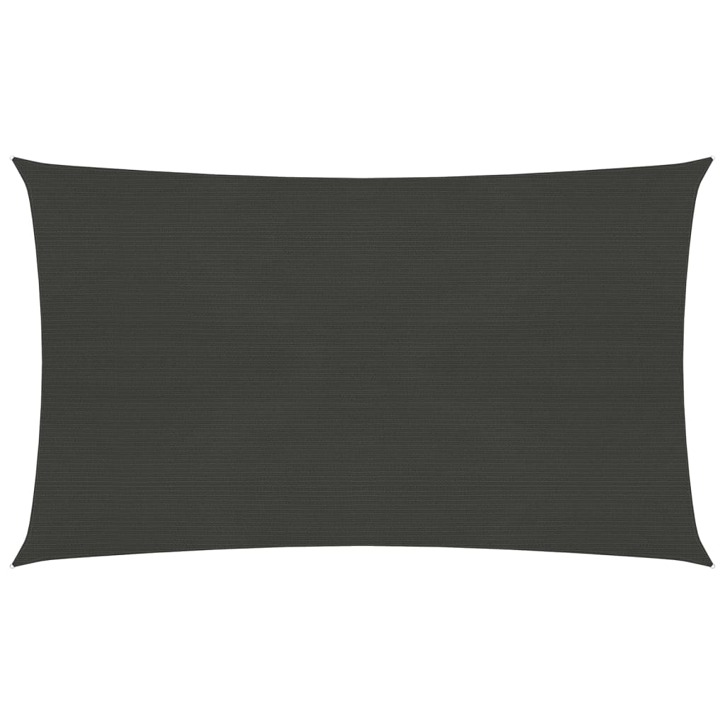 VidaXL Zonnezeil 160 g/m² 6x8 m HDPE antracietkleurig