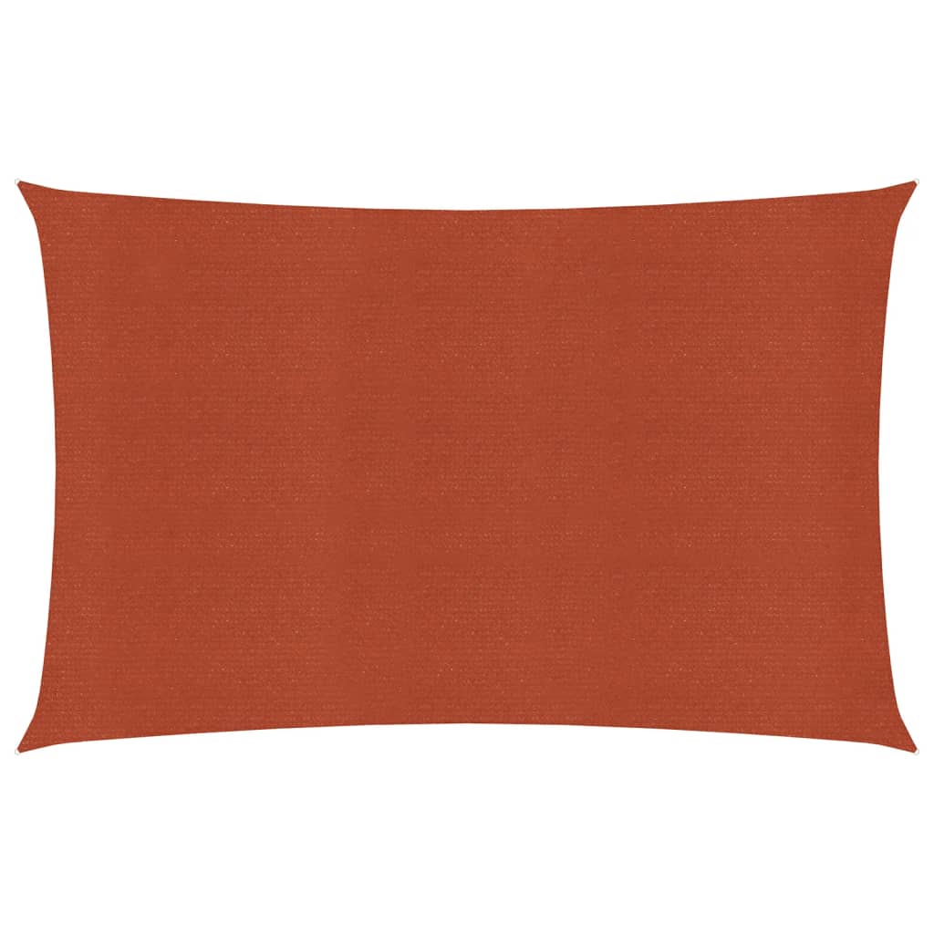 Vidaxl zonnezeil 160 g m² rechthoekig 3,5x5 m hdpe terracottakleurig