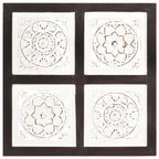 Vidaxl wandpaneel handgesneden 40x40x1,5 cm mdf bruin en wit