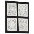 Vidaxl wandpaneel handgesneden 40x40x1,5 cm mdf zwart en wit