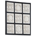 Vidaxl wandpaneel handgesneden 60x60x1,5 cm mdf zwart en wit