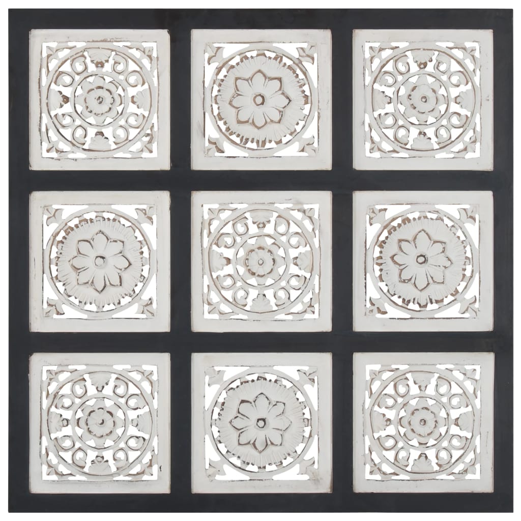 Vidaxl wandpaneel handgesneden 60x60x1,5 cm mdf zwart en wit