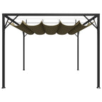 VidaXL Tuinprieel met uittrekbaar dak 180 g m² 3x3 m taupe