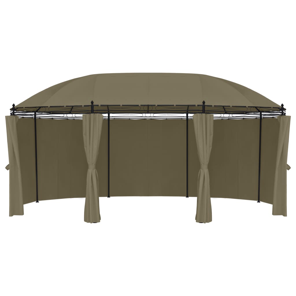 VidaXL Prieel met gordijnen 180 g m² 520x349x255 cm taupe