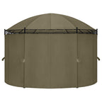 VidaXL Prieel met gordijnen 180 g m² 520x349x255 cm taupe