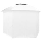 Vidaxl tuinpaviljoen met gordijnen 180 g m² 360x312x265 cm wit
