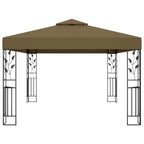 VidaXL Prieel met dubbel dak 180 g m² 3x4 m taupe