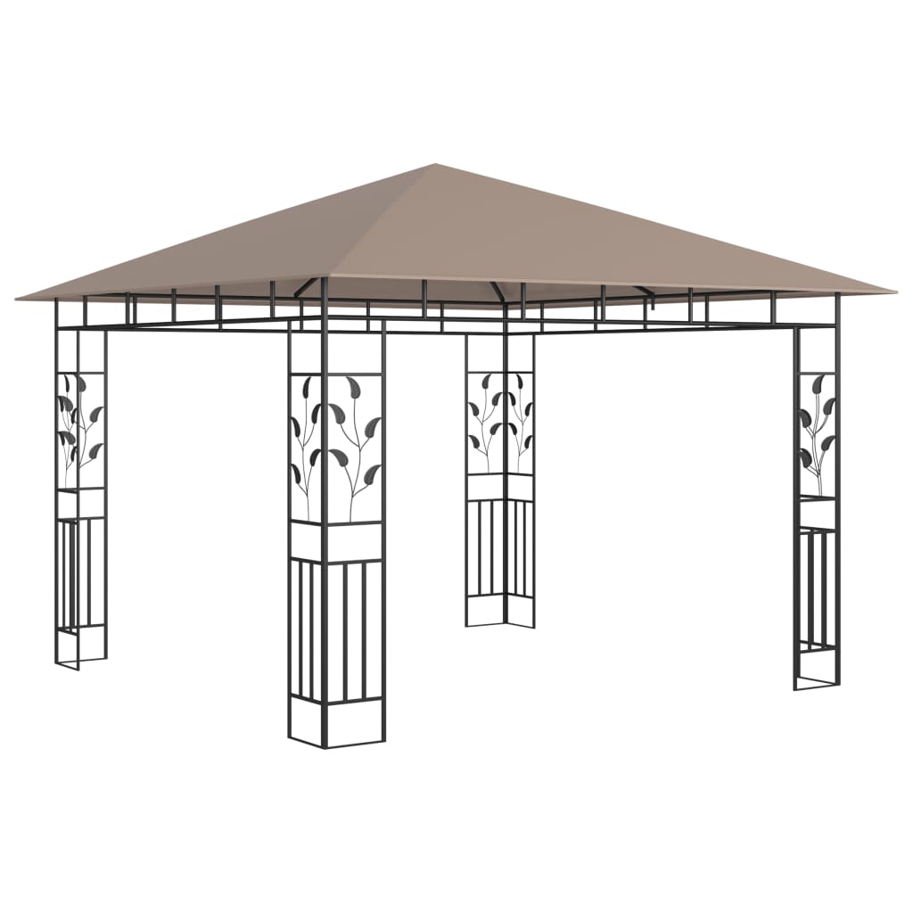 VidaXL Prieel met klamboe 3x3x2,73 m 180 g/m² taupe