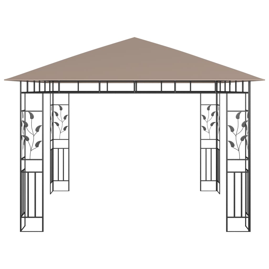 VidaXL Prieel met klamboe 3x3x2,73 m 180 g/m² taupe