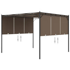 VidaXL Tuinprieel met zijgordijn 3x3x2,25 m taupe