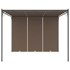 VidaXL Tuinprieel met zijgordijn 3x3x2,25 m taupe