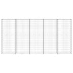 VidaXL Schanskorfmuur met deksels 300x30x150 cm gegalvaniseerd staal
