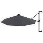 Vidaxl wandparasol met led's 300 cm antracietkleurig