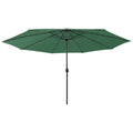 Vidaxl parasol met led-verlichting 400 cm groen