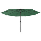 Vidaxl parasol met led-verlichting 400 cm groen