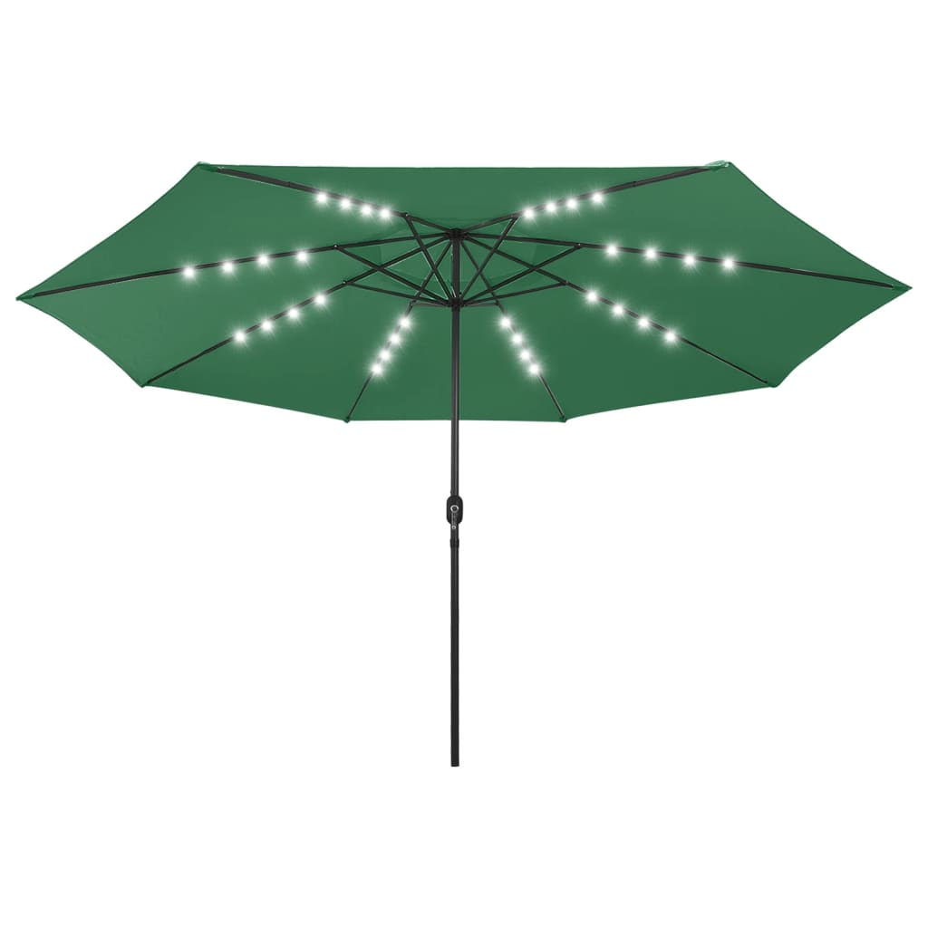 Vidaxl parasol met led-verlichting 400 cm groen