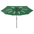 Vidaxl parasol met led-verlichting 400 cm groen