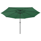 Vidaxl parasol met led-verlichting 400 cm groen