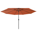 Vidaxl parasol met led-verlichting 400 cm terracottakleurig