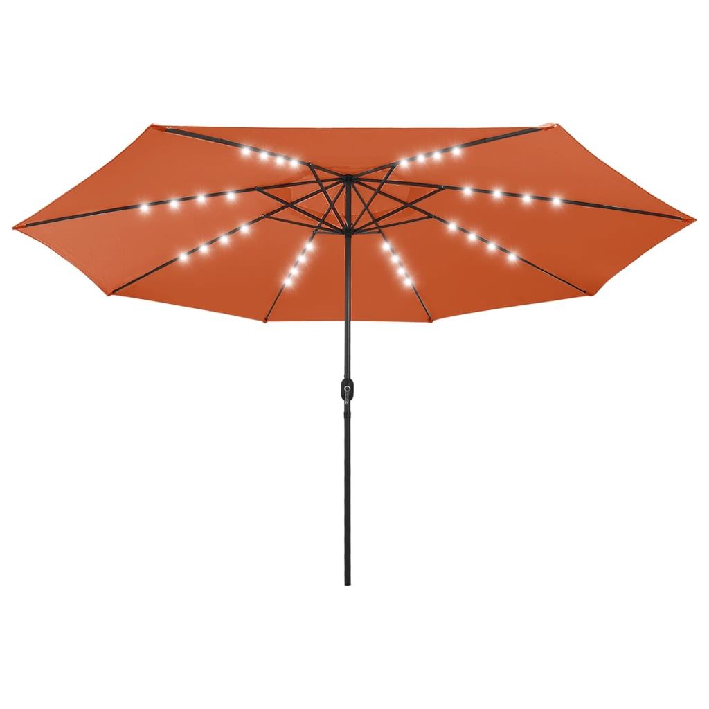Vidaxl parasol met led-verlichting 400 cm terracottakleurig