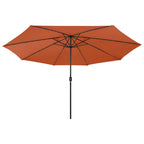 Vidaxl parasol met led-verlichting 400 cm terracottakleurig