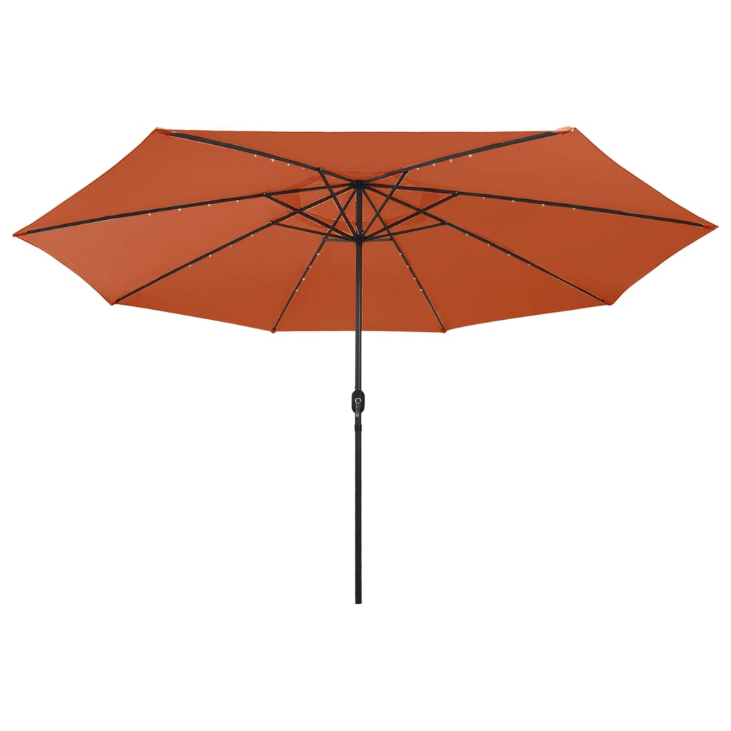 Vidaxl parasol met led-verlichting 400 cm terracottakleurig